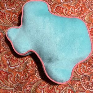 Texas shaped Aqua and Pink Plush Pillow